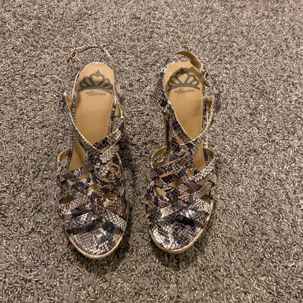 Fergalicious by Fergie Snakeskin Wedge Sandals. Women’s size 11.